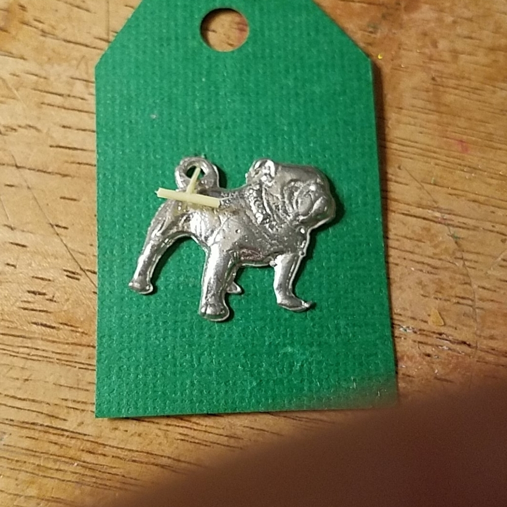 Silver Tone Charm -  Bulldogs Dog